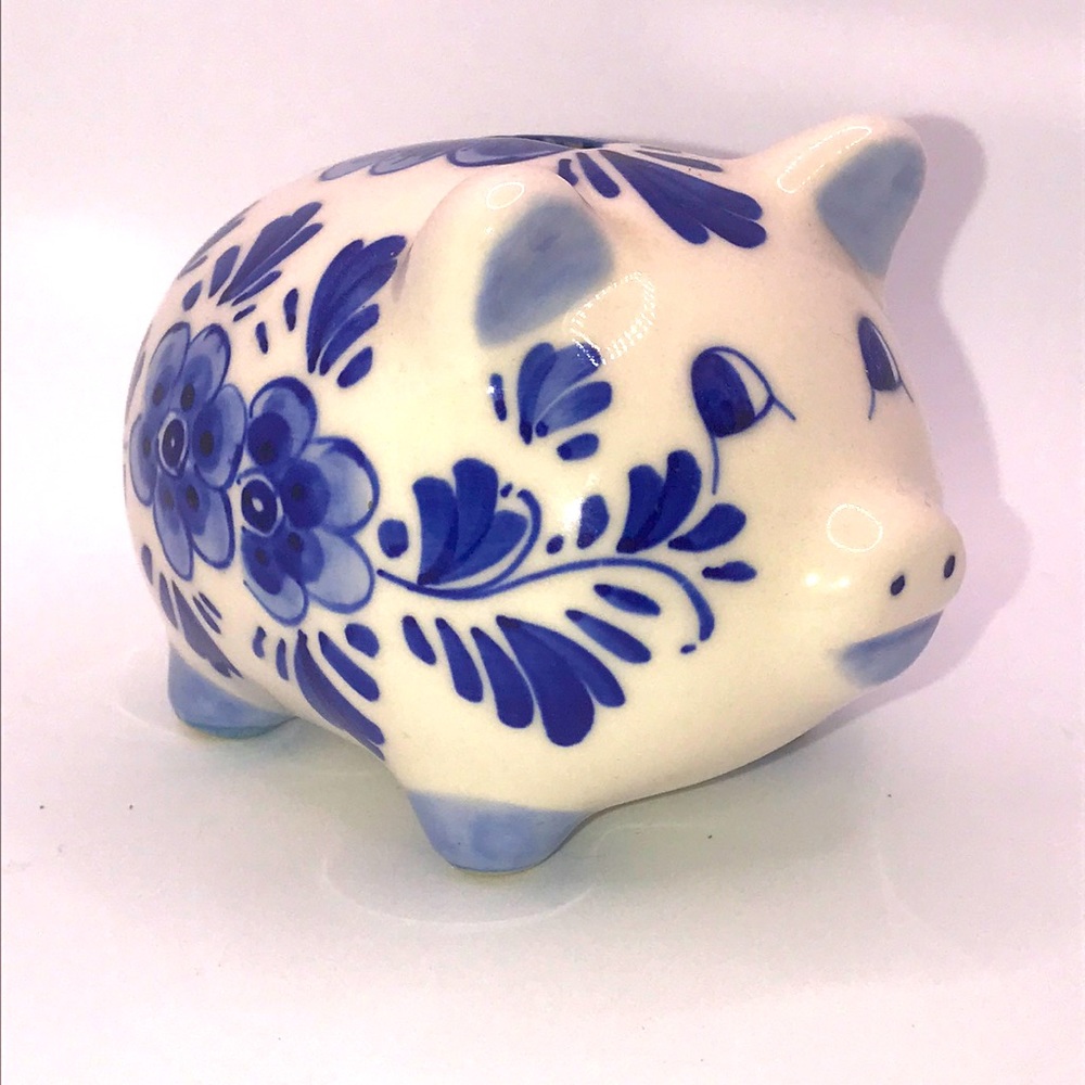 🧡 SALE! Royal Delft Blue Piggy Bank 🧡